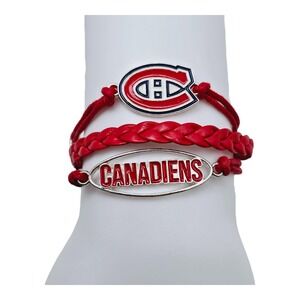 Montreal Canadiens Bracelet NHL Adjustable Silver, Red & White Ashley Bridget